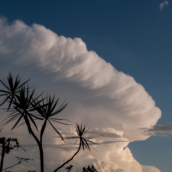 towering storm clouds